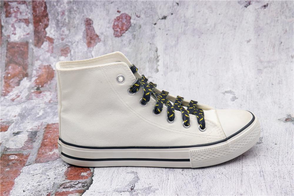 8MM Wide Shoe Accessories Black&Yellow Lighting Heat Transfer Printing Flat Laces Canvas Boots