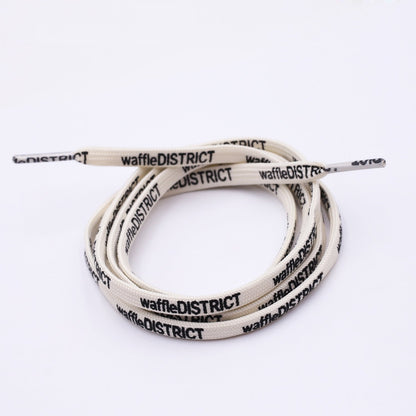 Weiou Trendy 7mm Polyester Shoelaces With Double-sided Printing WaffleDistrict For Women Canvas