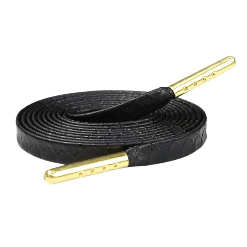 7MM Top Shoe Accessories Black Solid Color Flat Shoelaces Business Boots Canvas Shoes For Office