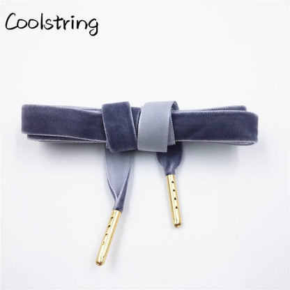 60-180cm Length 1.27 Cm Width Velvet Surface Shoelaces Women Men Black White Colorful Sports Casual