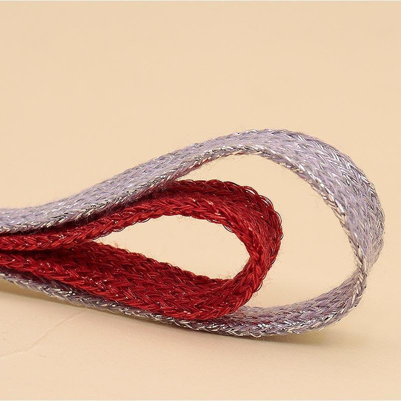 Flat Type Top Metallic Polyester Shoelaces Men Women's Shoe Sneaker 2021 Golden Black Sliver Top