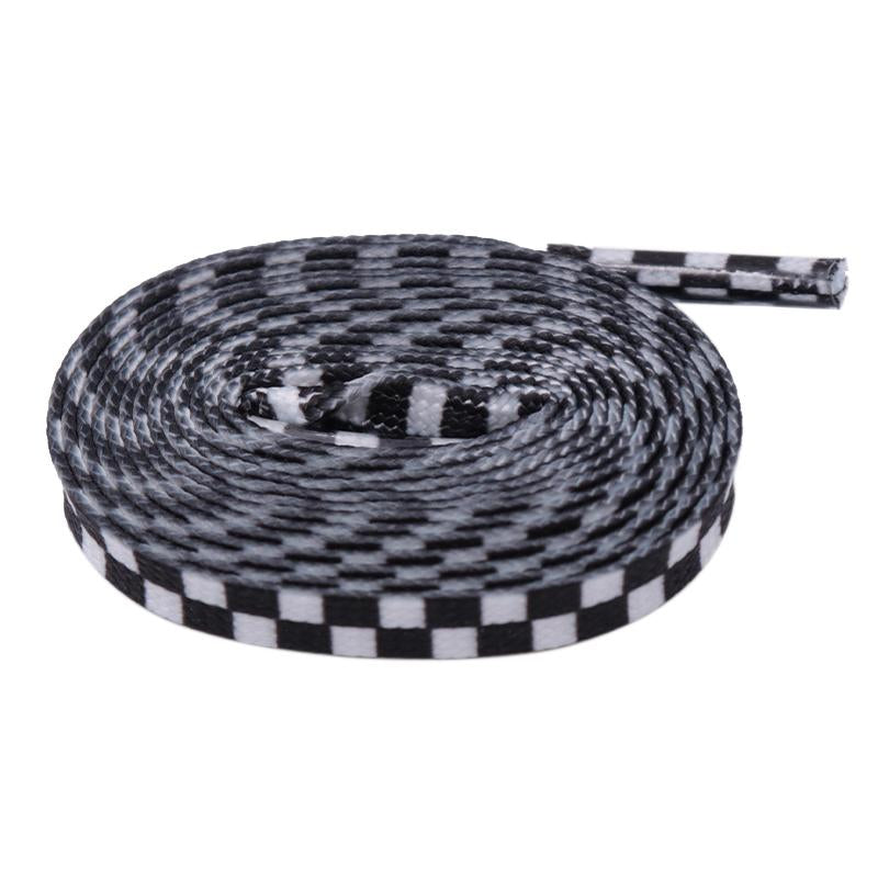 8MM Checkered Pattern Top Quality Heat Transfer Printing Lacet Decoration Of Finny Sneakers Women