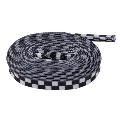 8MM Checkered Pattern Top Quality Heat Transfer Printing Lacet Decoration Of Finny Sneakers Women