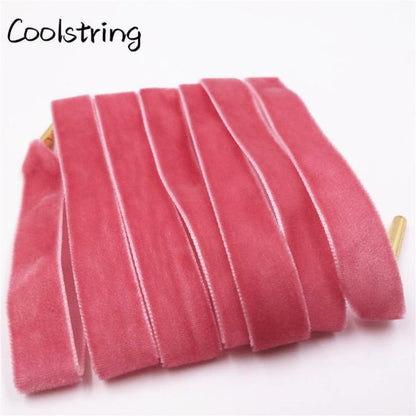 60-180cm Length 1.27 Cm Width Velvet Surface Shoelaces Women Men Black White Colorful Sports Casual