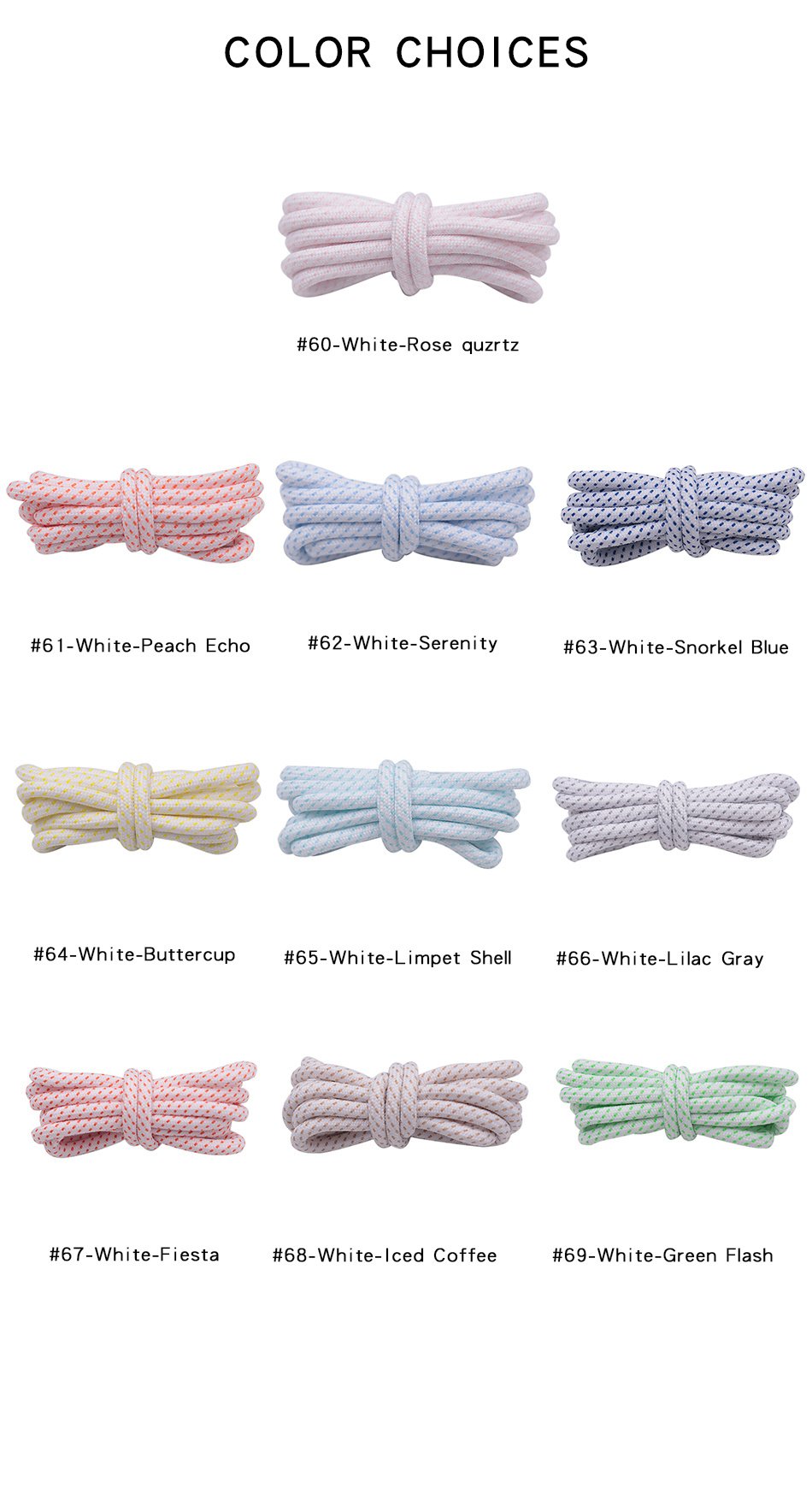 4.5MM Polyester Light Colorful Series Couple Clothing Matching Fashion Sneaker Ropes Youth Outdoor