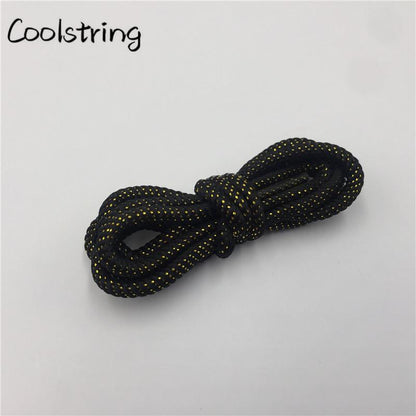 Round Spiral Pattern Shoelaces Glitter Sparkle Shoestrings Unique Flashing Dress Shoe Laces Metallic