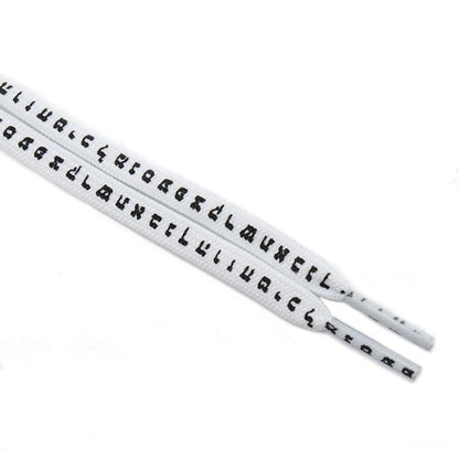 7MM Shoe Accessory Silk Screen Printing Belt Flat Canvas Strings Boots White Black 350 700 ShoeLaces