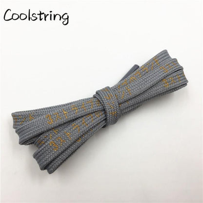 Cool 7mm Printed Hiragana Japanese Katakana Letter Shoe Laces Silk Printing Bootlaces Black Red Gold