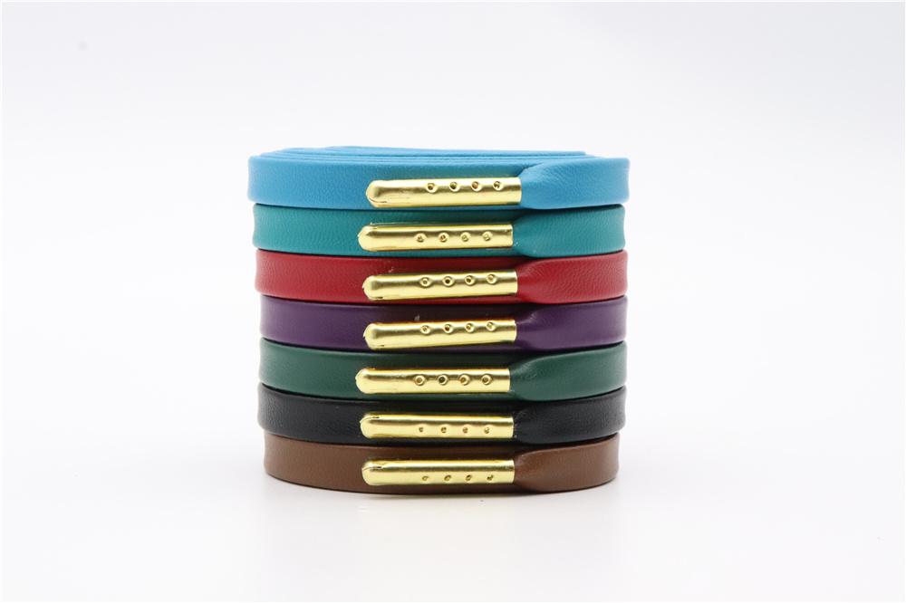 7MM Strong Surface PU Leather Top Quality Shoelaces Whole Production For Custom Bulk Order Drop