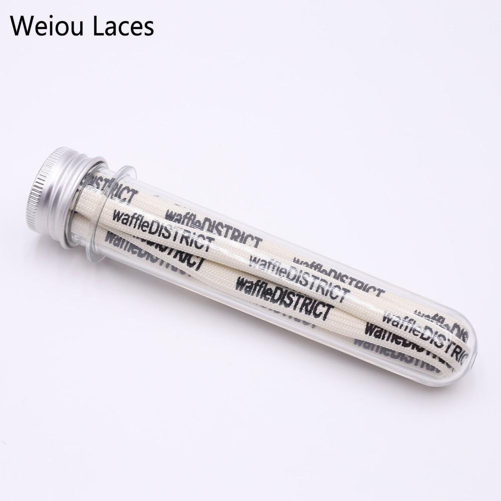 Weiou Trendy 7mm Polyester Shoelaces With Double-sided Printing WaffleDistrict For Women Canvas