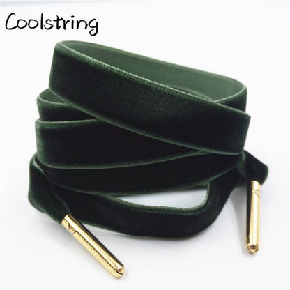60-180cm Length 1.27 Cm Width Velvet Surface Shoelaces Women Men Black White Colorful Sports Casual