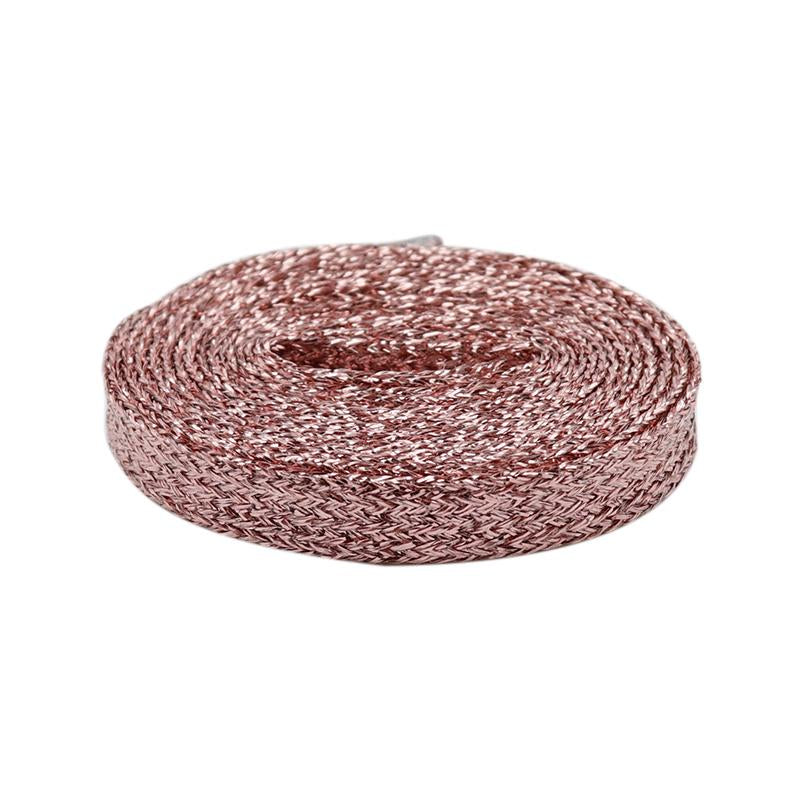 7MM Metallic Yarn Flat Laces Durable Material Making Pretty&Gorgeous Lady Boot Easy Lacets