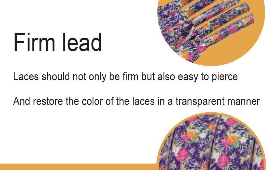 1 Pair 8MM Flat Type Purple Small Floral Pattern Heat Transfer Printing Lady's Dress Shoelaces Nice