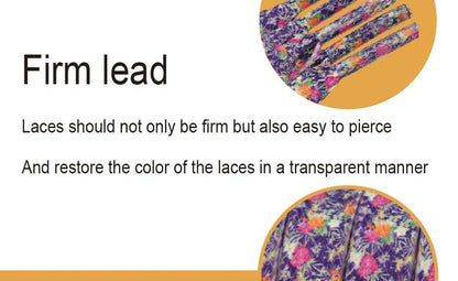 1 Pair 8MM Flat Type Purple Small Floral Pattern Heat Transfer Printing Lady's Dress Shoelaces Nice