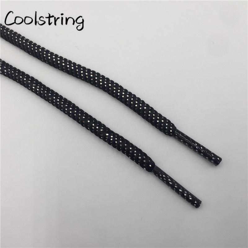 Round Spiral Pattern Shoelaces Glitter Sparkle Shoestrings Unique Flashing Dress Shoe Laces Metallic