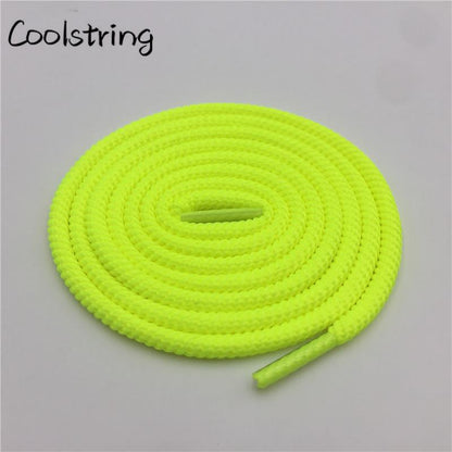 Bright Color 5mm Spiral Round Polyester Shoelaces novelty Sports Bootlaces For Mountaineering