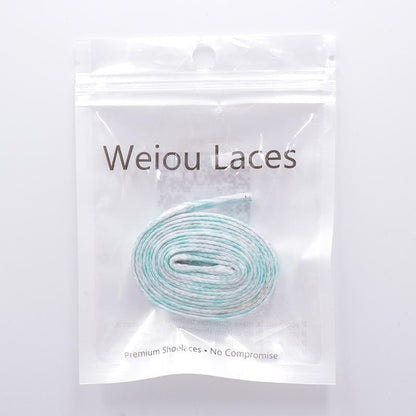 Official Weiou 8MM Grey High-End Heat Transfer Printing Freshness Lacets Mint Green Flat Shoelaces