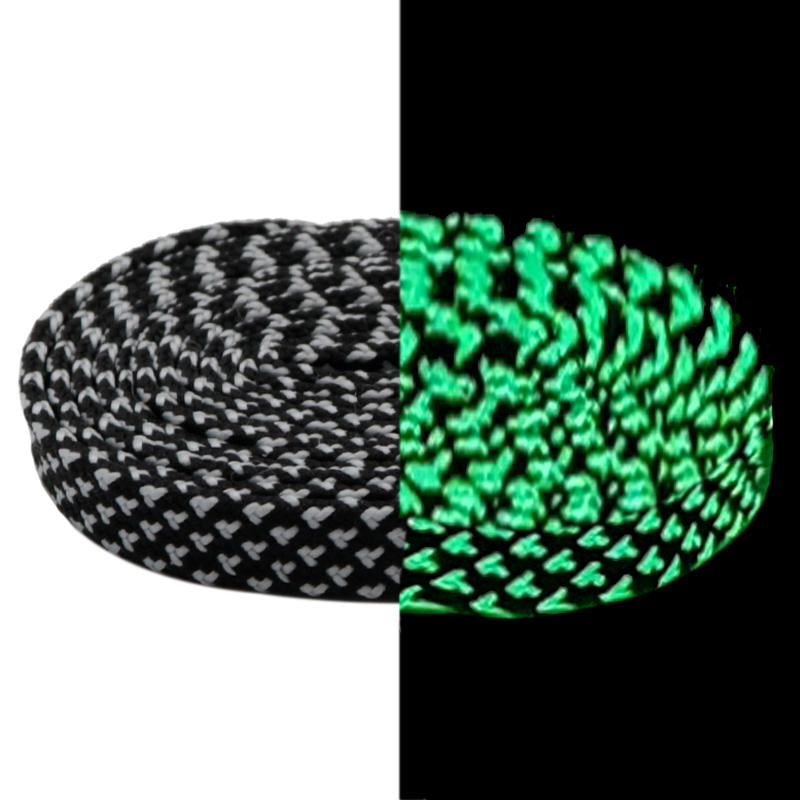 7MM Pro Bright Luminous Lace Flat Shape Neon Shoelace Nice Glow In Dark For Trendy Youth Street