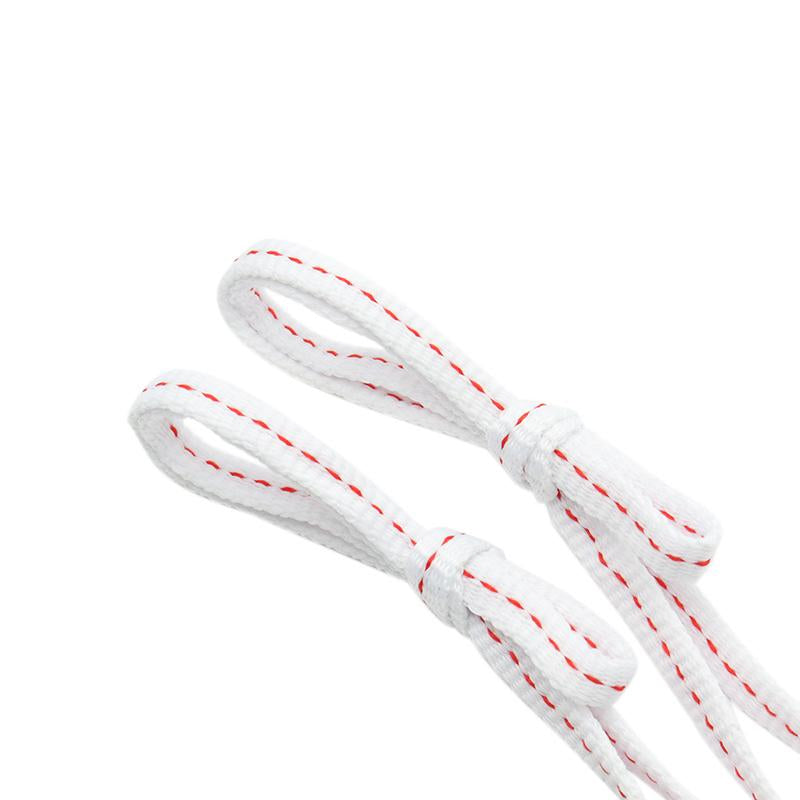 8MM Shoe Accessories Flat Laces Red Line Segment White Shoelaces Simplicity Fashion Hat Lacets