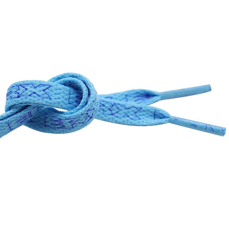 7MM Black-White Blue-Sapphire "ERX" Letter Printing Shoelaces Women Sneaker 2021 Canvas Ropes Flat