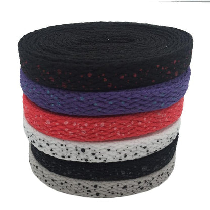 8MM Spray Point High Quality Shoelaces Easy Boots Canvas Ropes Adult&Kid Sneaker 2021 Unisex Black