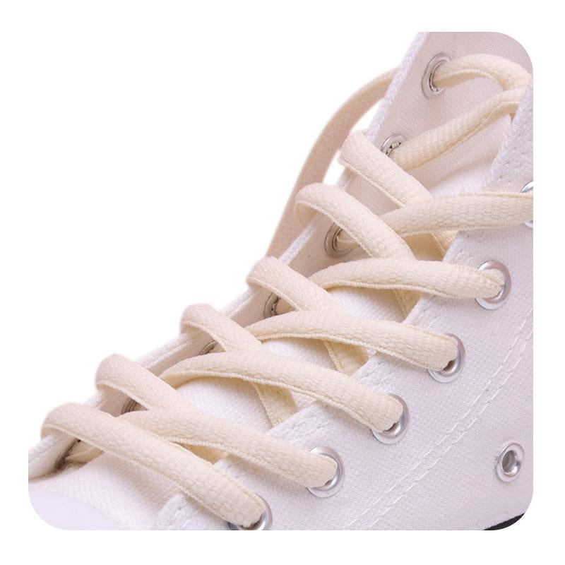 Elegant 6MM Oval Shoelaces Clothing Beige Grey Polyester Pure Cotton Luxury Cordones For