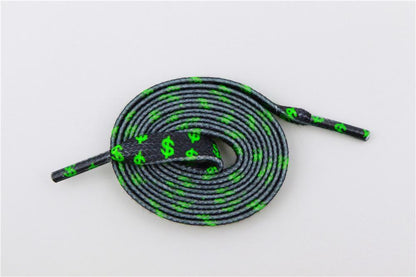 8MM Flat Canvas Polyester Cotton Laces Black-Green Dollar Heat Transfer Printing Pattern Top Ropes