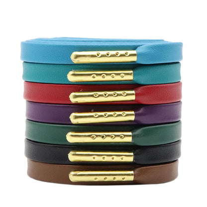 7MM Shoe Accessories Exquisite Quality PU Leather Shoelaces For Custom Cords Bulk Lace Order Drop