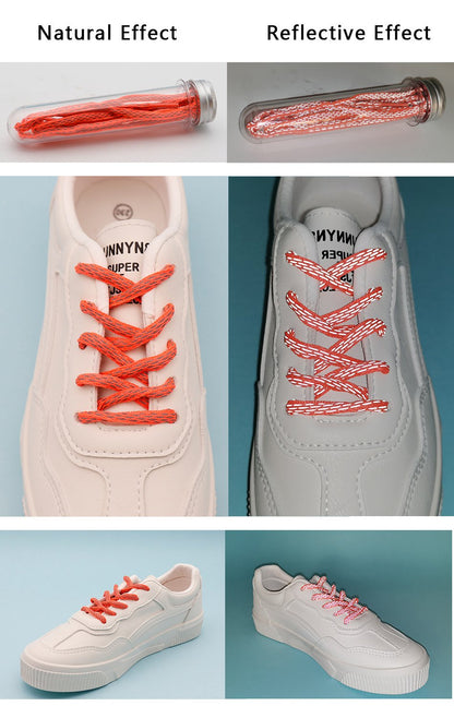 6MM Unique Type Shoestring Premium 3M Reflective Laces Luminous Athletic Lacet For Trendy Shoelaces