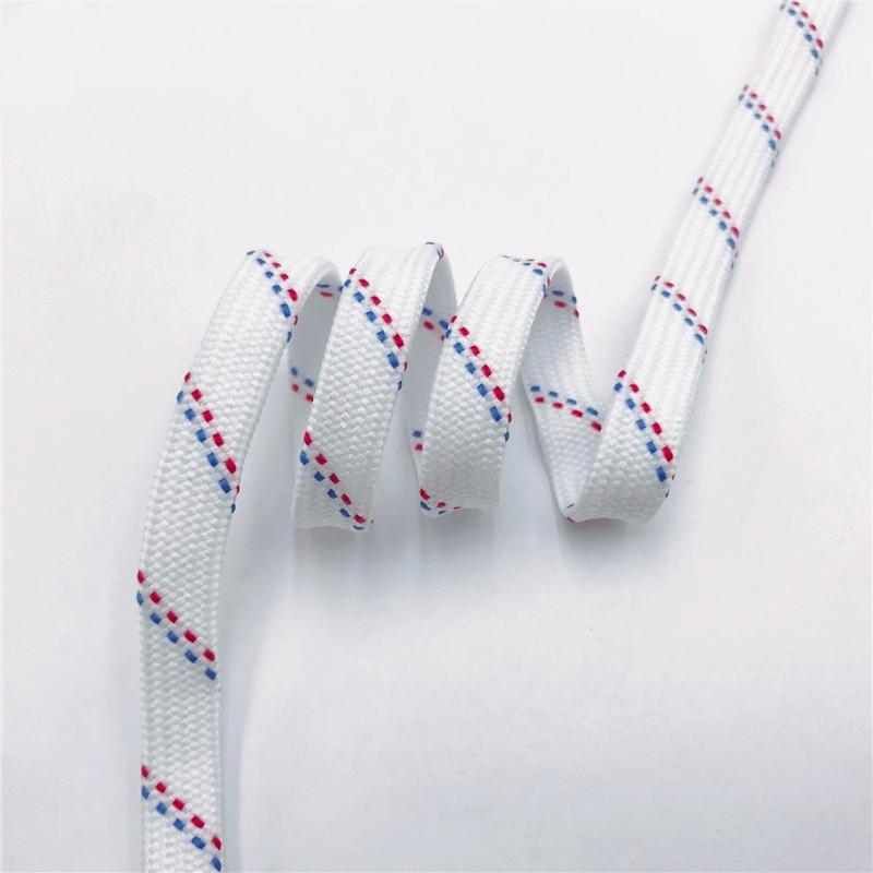 Best Shoe Accessories 7MM White Shoelaces With Red and Blue Spots Flat Easy Laces Fashion Youth