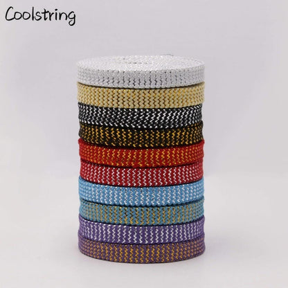 Cool 0.7cm Two Colors Mixed Shiny Gold And Silver Thread Sport Sneakers Flat Shoelaces Bootlaces