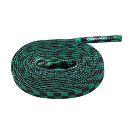 8MM Checkered Pattern Top Quality Heat Transfer Printing Lacet Decoration Of Finny Sneakers Women