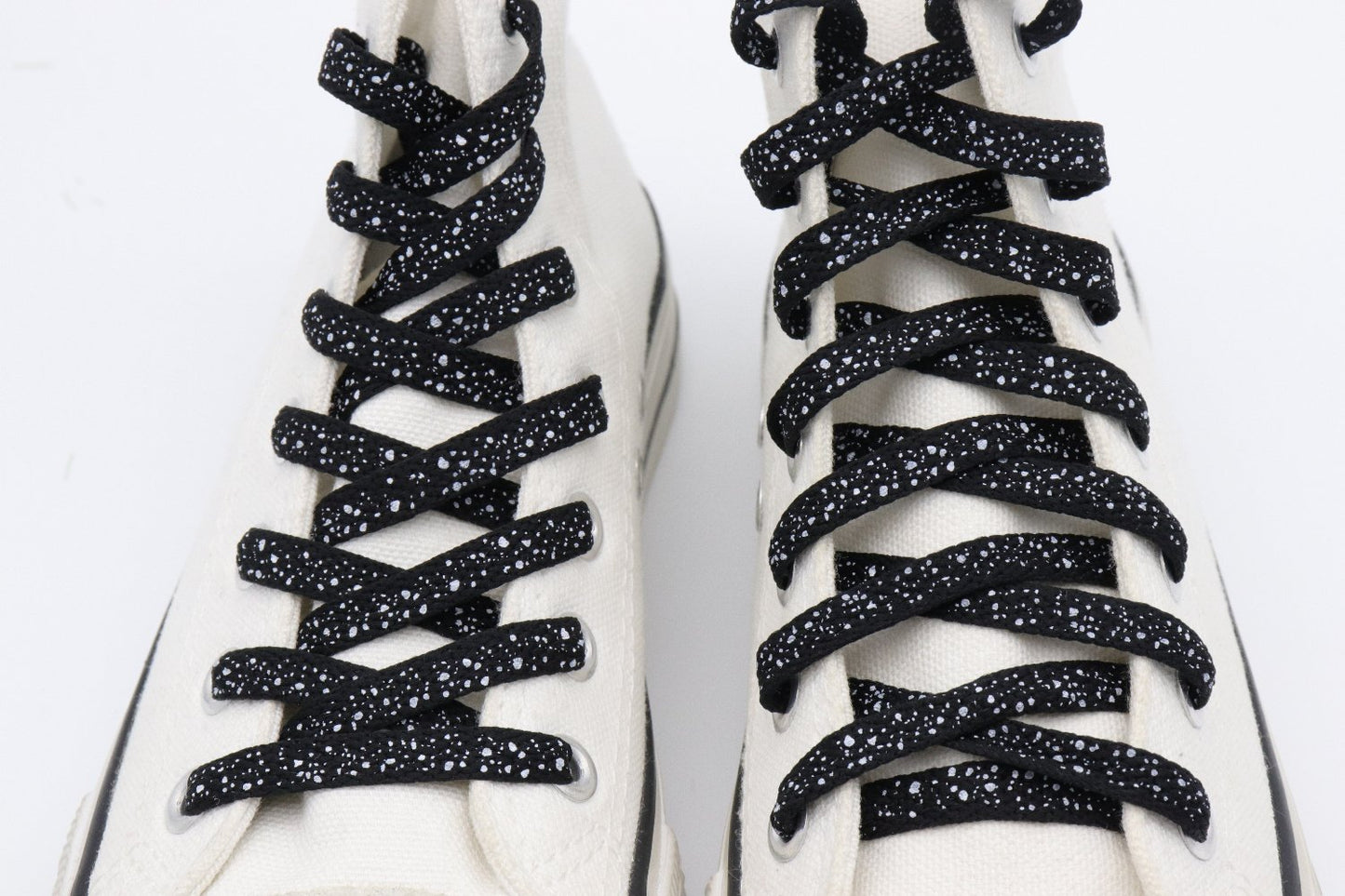 8MM Spray Point High Quality Shoelaces Easy Boots Canvas Ropes Adult&Kid Sneaker 2021 Unisex Black