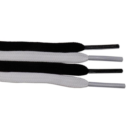 6MM Shoe Accessories White Black Double Layer Polyester Shoelaces Women Sneaker Flat Type Solid