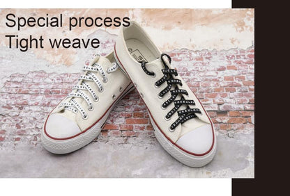 7MM Shoe Accessory Silk Screen Printing Belt Flat Canvas Strings Boots White Black 350 700 ShoeLaces