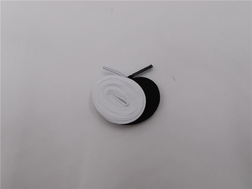 6MM Shoe Accessories White Black Double Layer Polyester Shoelaces Women Sneaker Flat Type Solid