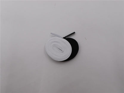6MM Shoe Accessories White Black Double Layer Polyester Shoelaces Women Sneaker Flat Type Solid