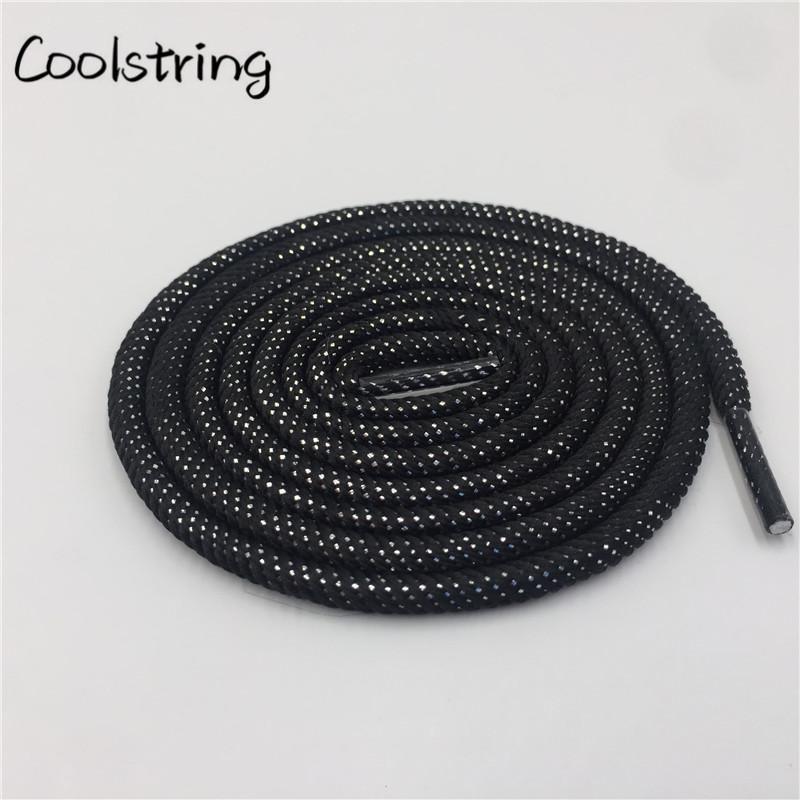 Round Spiral Pattern Shoelaces Glitter Sparkle Shoestrings Unique Flashing Dress Shoe Laces Metallic