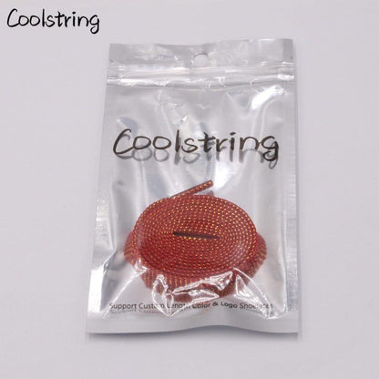 Cool 0.7cm Two Colors Mixed Shiny Gold And Silver Thread Sport Sneakers Flat Shoelaces Bootlaces