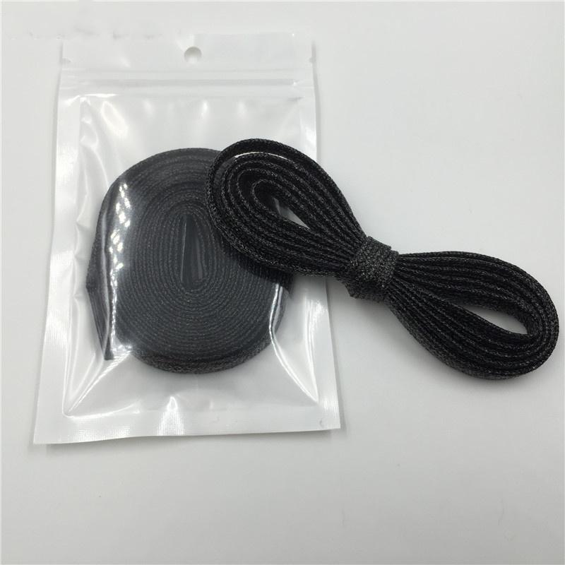 Flat Type Top Metallic Polyester Shoelaces Men Women's Shoe Sneaker 2021 Golden Black Sliver Top