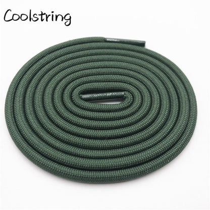 5mm Round Polyester Customized Shoelaces Green Navy Fashion Shoe Laces Extral Long Unisex Women Men
