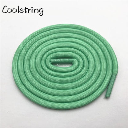 5mm Round Polyester Customized Shoelaces Green Navy Fashion Shoe Laces Extral Long Unisex Women Men