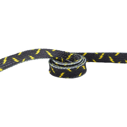 8MM Wide Shoe Accessories Black&Yellow Lighting Heat Transfer Printing Flat Laces Canvas Boots