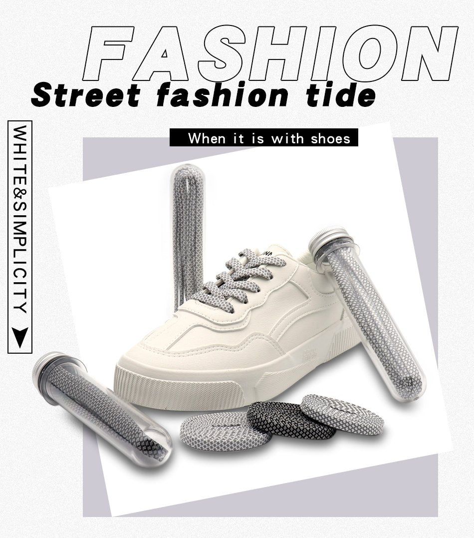 Nice Shoelaces Clothing 7MM Double Layer Polyester Laces Tight Stitch Weaving Process Top Quality