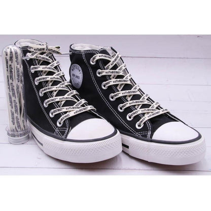 Double Sides English Letter Print Shoelace Polyester Flat Shoe Laces Clothing Sport Bootlaces For