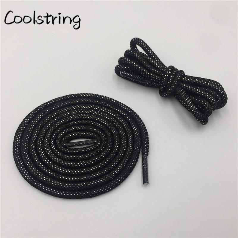 Round Spiral Pattern Shoelaces Glitter Sparkle Shoestrings Unique Flashing Dress Shoe Laces Metallic