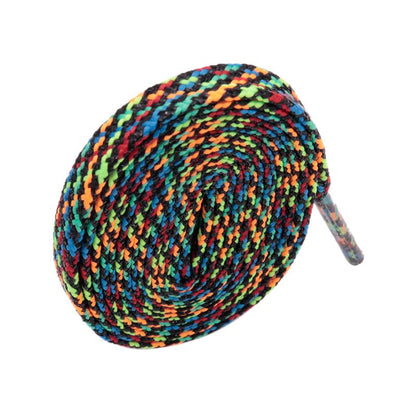 7MM Metallic Yarn Colorful Laces Black Blue Yellow Polyester Shoelaces Sneaker Boot Canvas Trendy