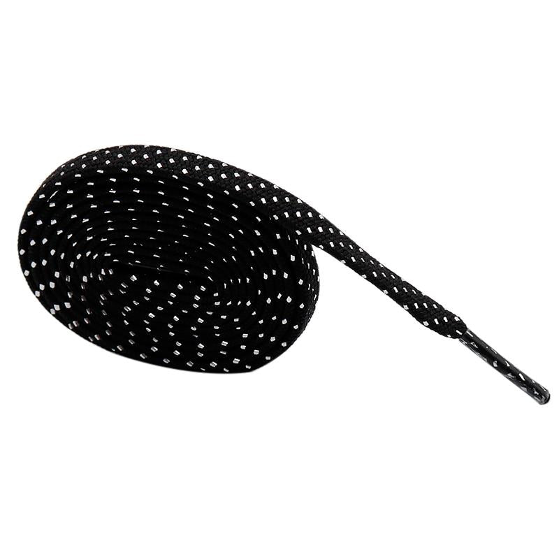 8MM Pretty Shoe Accessories White Black Flat Type Shoelaces Top Quality Metallic Yarn Laces For