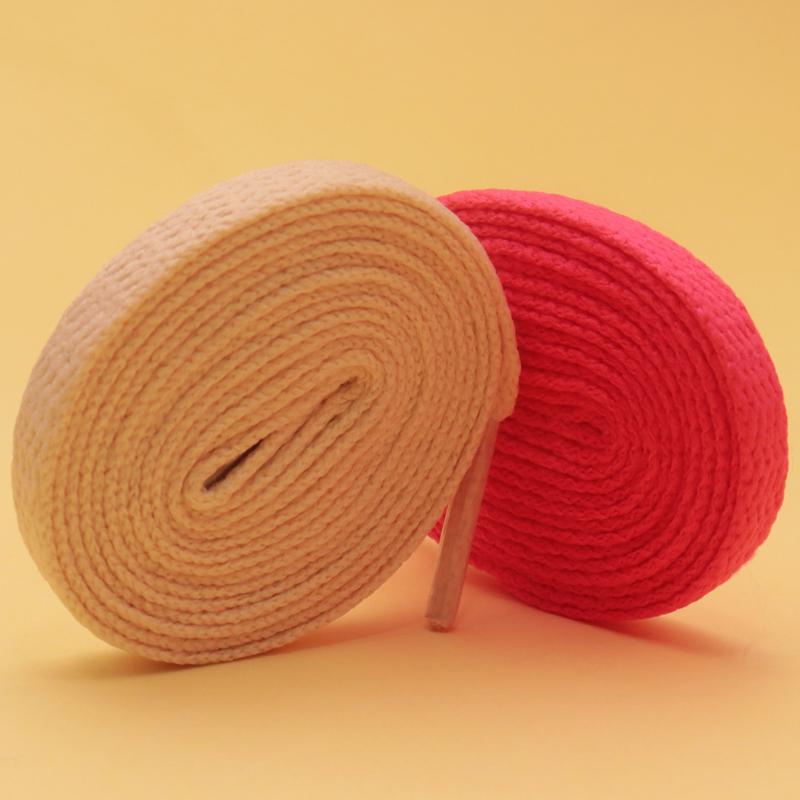 8MM Breezy Yellow Apricot Flat Shoelaces Warm Color Youth Easy Laces For Children Sport Runnning