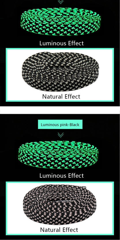 7MM Pro Bright Luminous Lace Flat Shape Neon Shoelace Nice Glow In Dark For Trendy Youth Street
